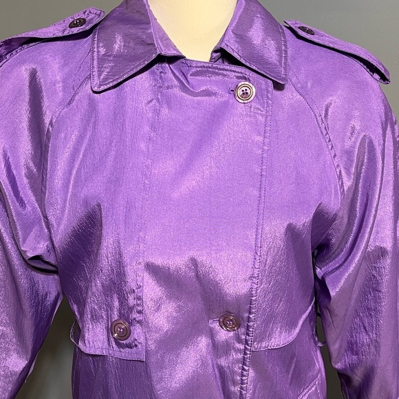 Cyclone vintage metallic purple size 4 trench raincoat - Picture 4 of 15